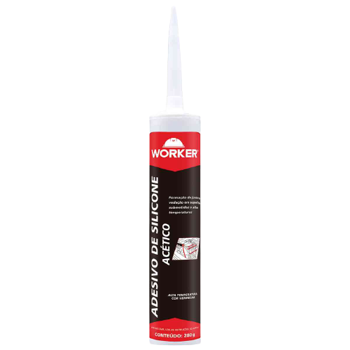 Silicone 260g acético alta temperatura vermelho 281069 WORKER