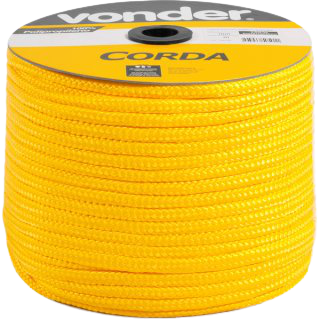 Corda multifilamento trançada 8mm amarela VONDER 