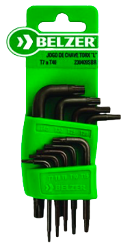Jogo de Chave Torx L (T7 a T40) 9pçs 230409SBR BELZER