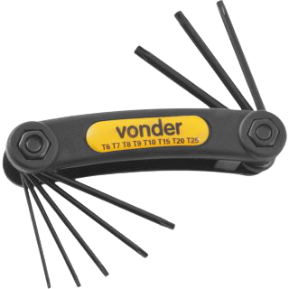 Jogo de Chave Torx 8pçs VTX-6 CRV (T6 a T25) VONDER