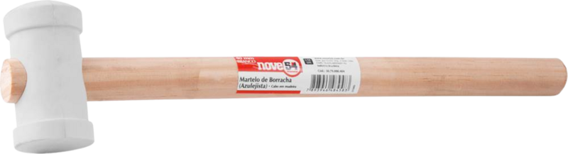Martelo de borracha 40mm branca NOVE54